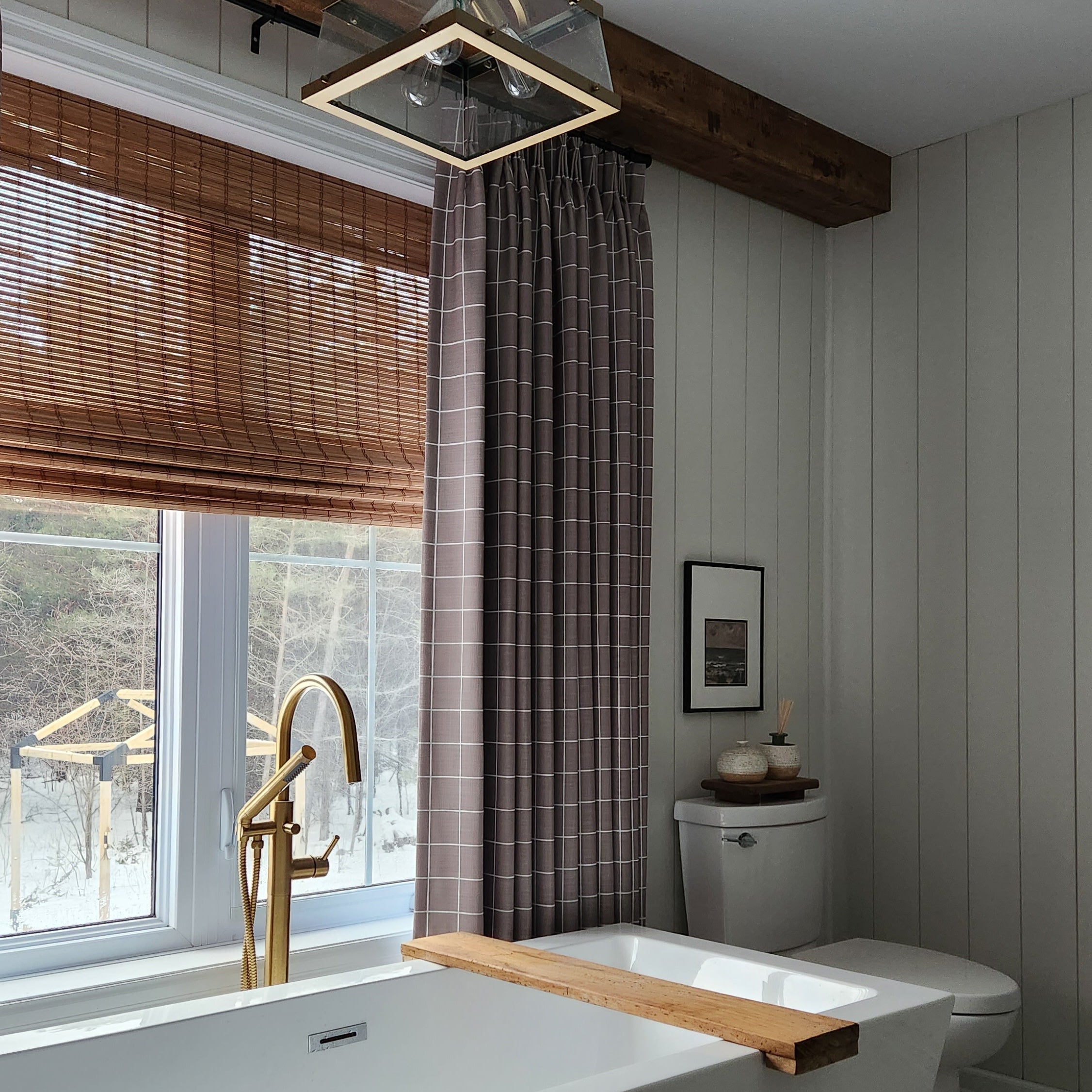 Freda Plaid Stripes Linen Curtains & Drapes Pleated