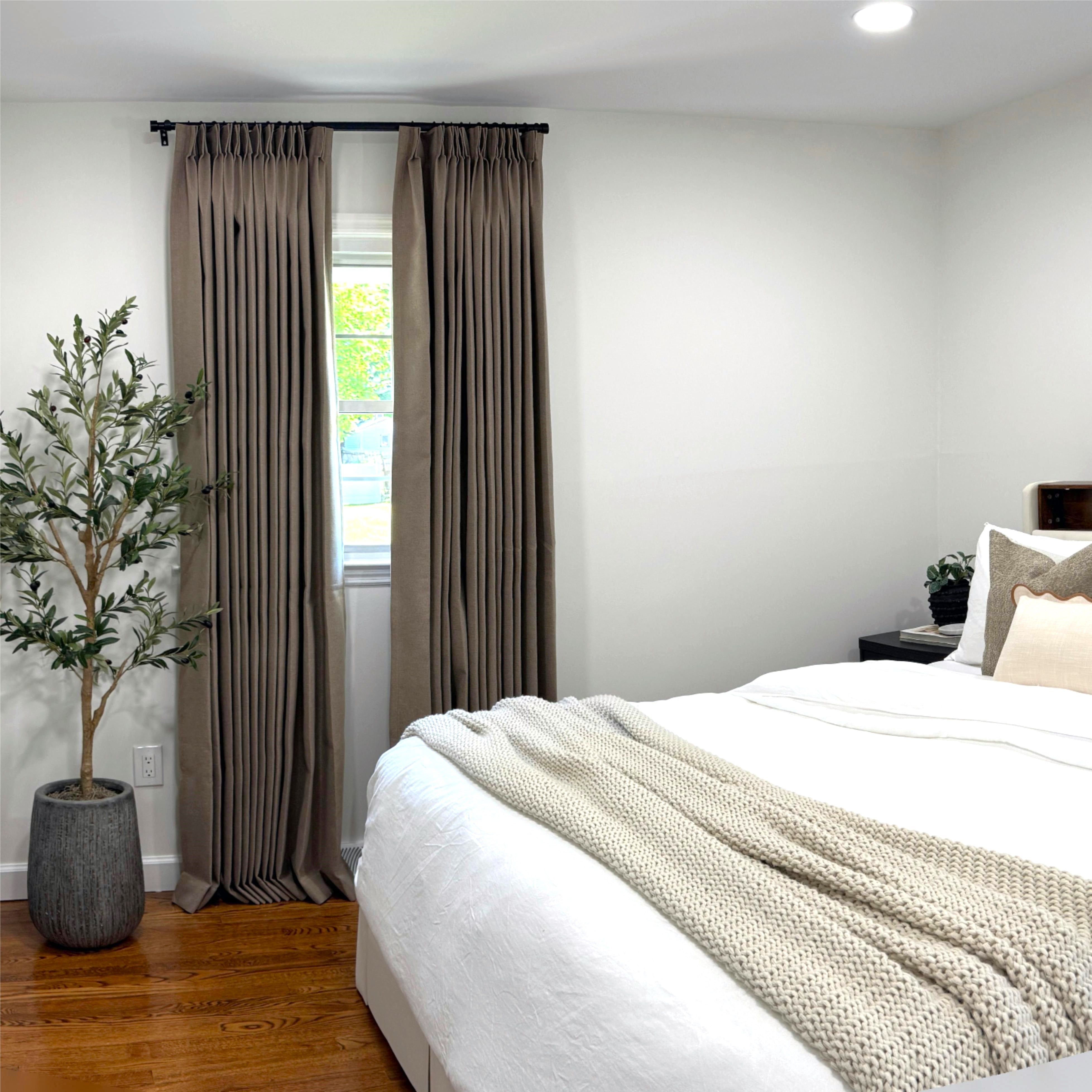 Aura Blackout Curtains & Drapes Pleated|Taupe Grey