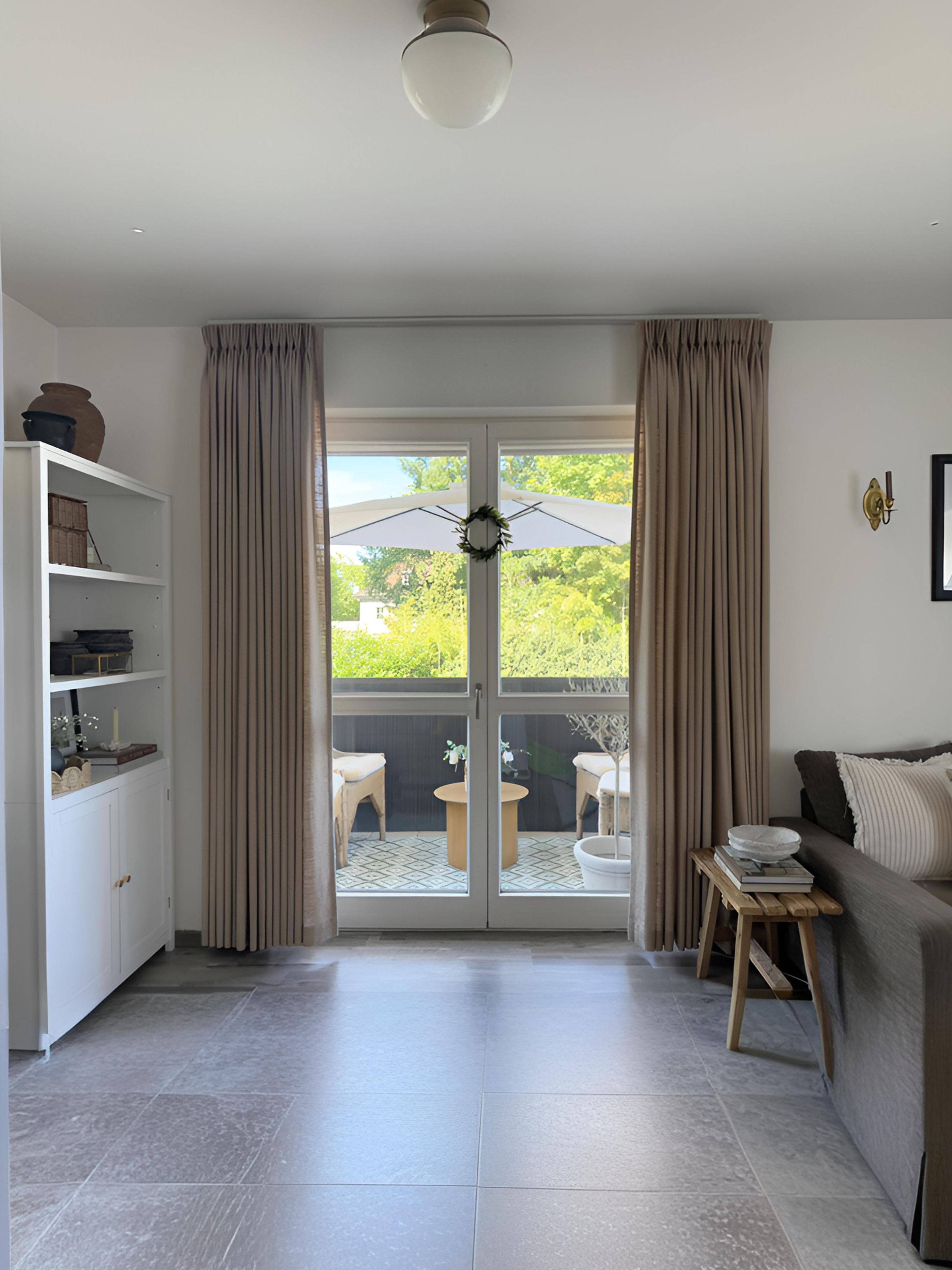 Lia Linen Curtains & Drapes Pleated|Sand Beige