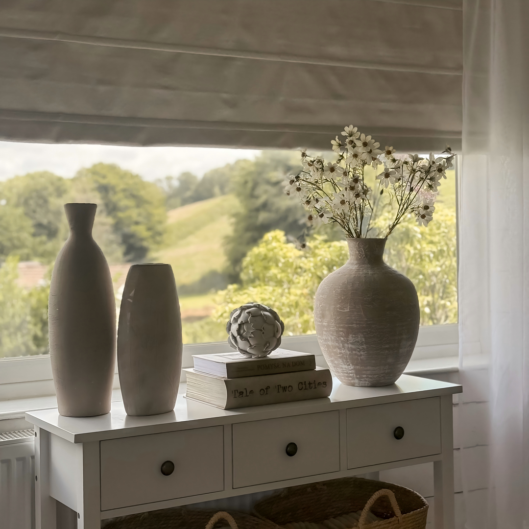 Haven Blackout Yarn-Dyed Faux Linen Roman shade| Plain Fold