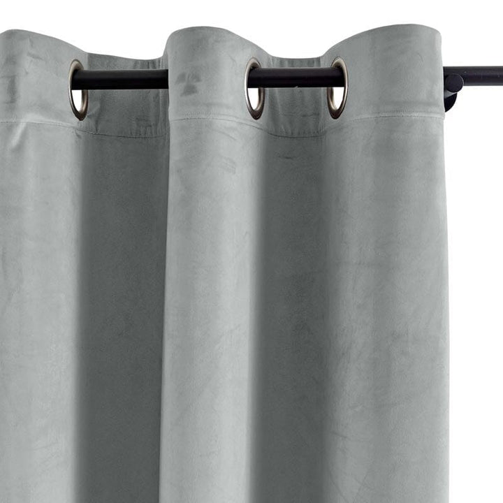 Light gray grommet curtains showcasing texture with 1.6-inch inner diameter.