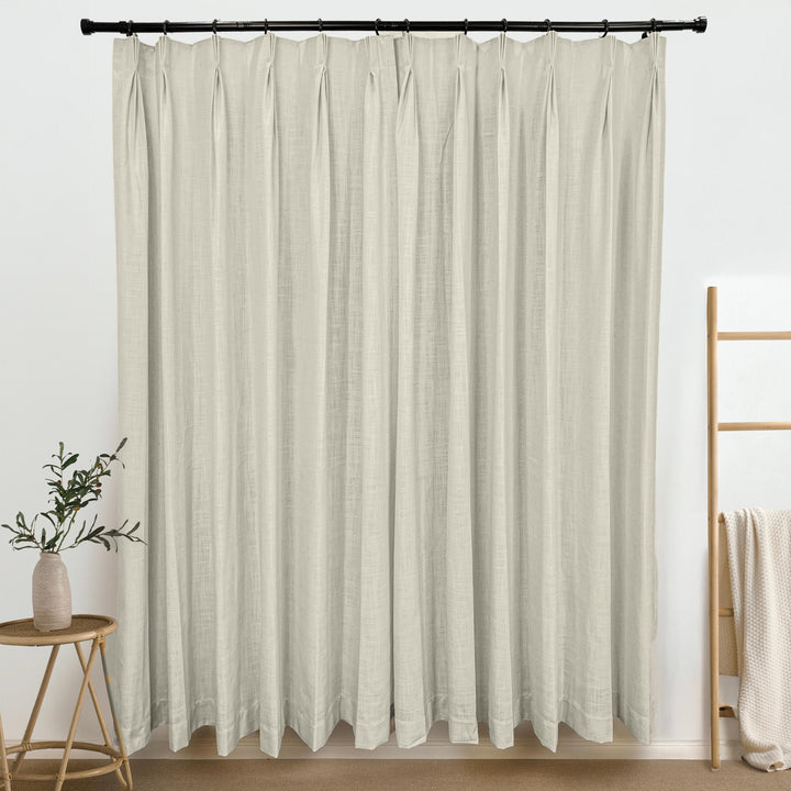 Haven Blackout Yarn-Dyed Faux Linen Curtains & Drapes Pleated