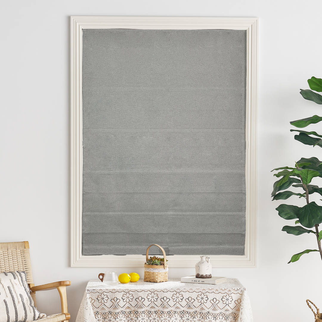 Aura Blackout Faux Linen Roman Shade Cordless|Top Down Bottom Up