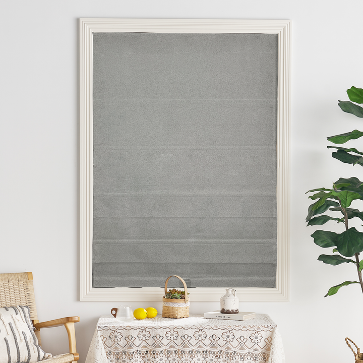 Aura Blackout Faux Linen Roman Shade Cordless|Top Down Bottom Up