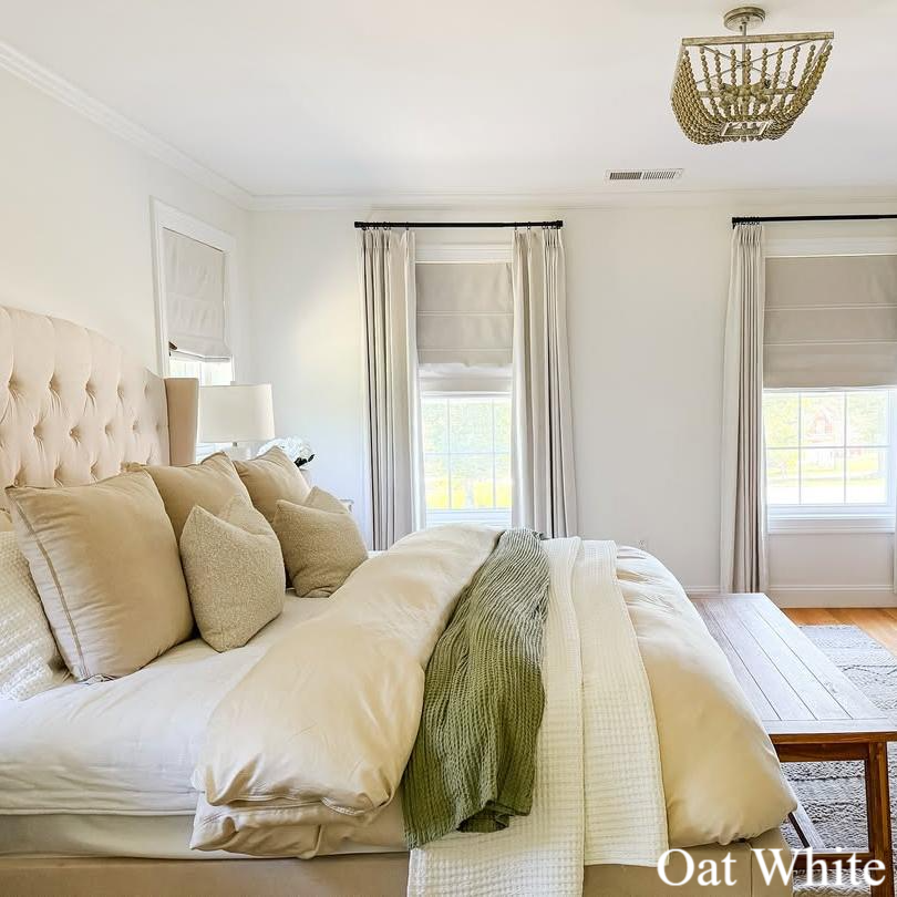 Haven Blackout Yarn-Dyed Faux Linen Roman shade| Plain Fold