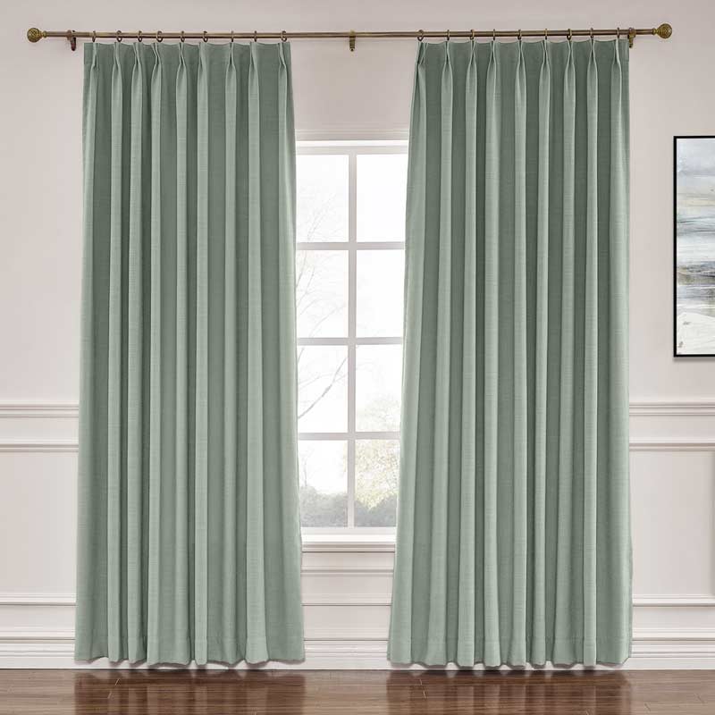 Lia Linen Curtains & Drapes Pleated