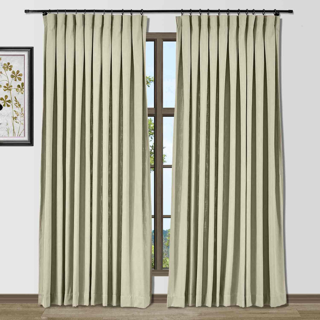 Lindy Cotton Blend Curtains & Drapes French Pleated