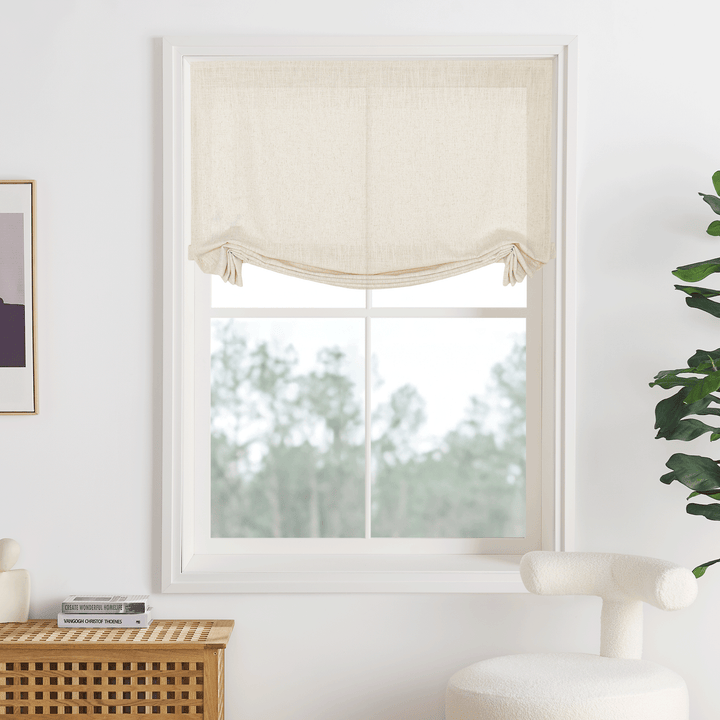 Belgian Linen Flax Roman Blinds & Shades Cord Lift | Swag