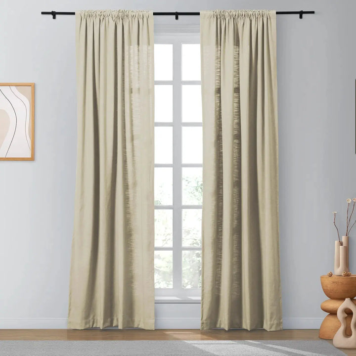 Lindy Cotton Blend Curtains & Drapes Soft Top