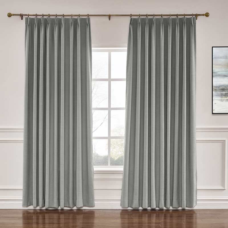 Lia Linen Curtains & Drapes Pleated