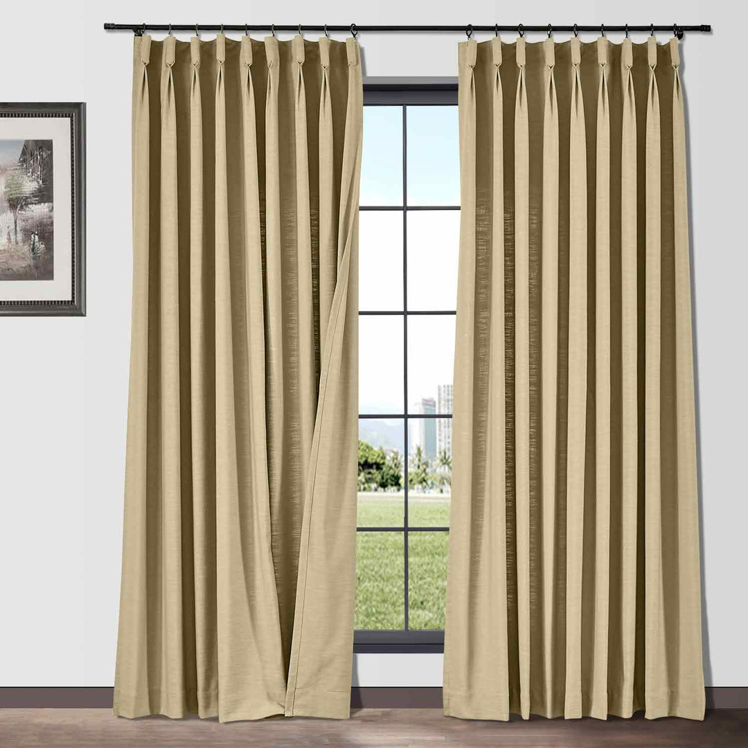 Lindy Cotton Blend Curtains & Drapes French Pleated