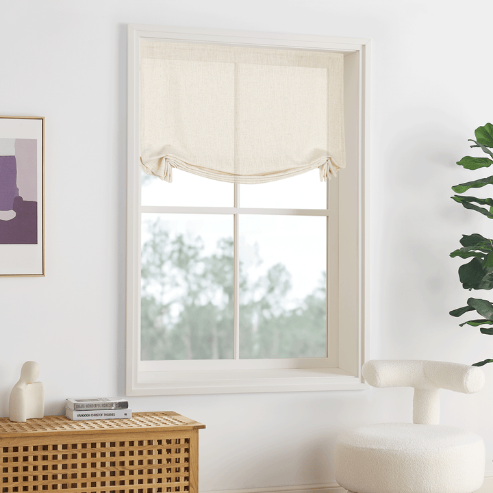 Belgian Linen Flax Roman Blinds & Shades Cord Lift | Swag