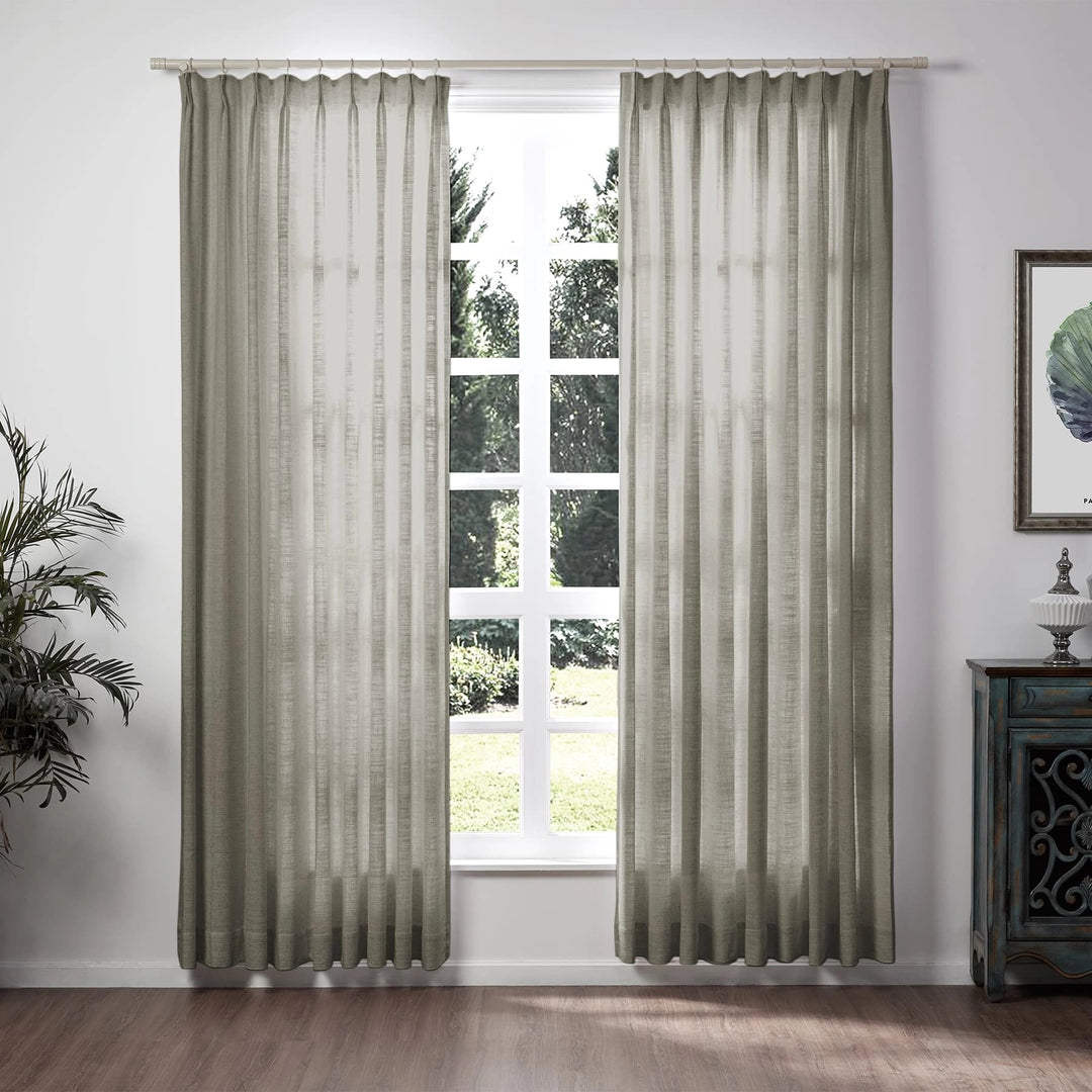 Lia Linen Curtains & Drapes Pleated