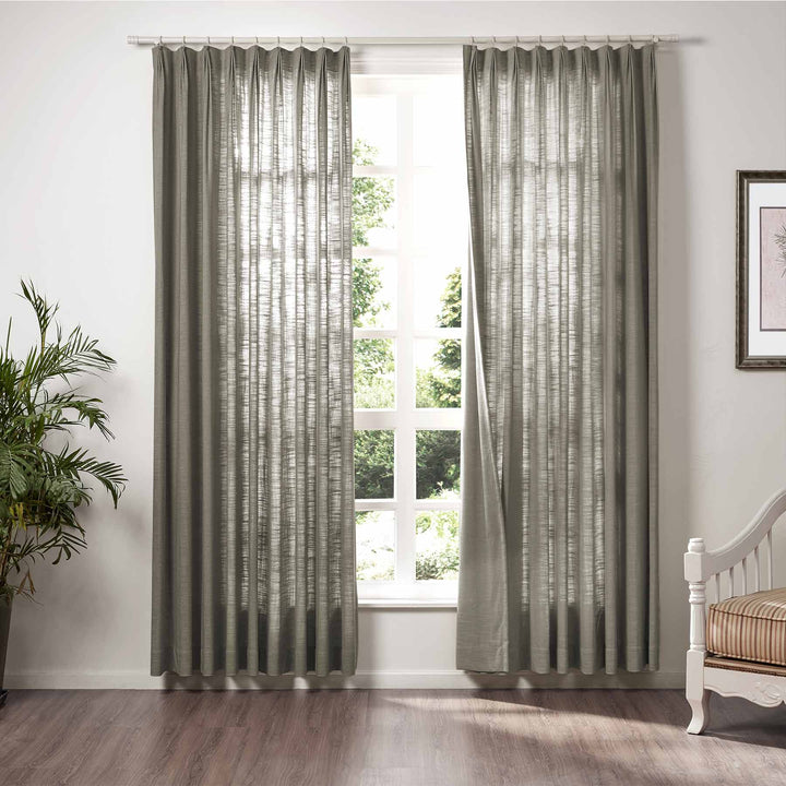 Lia Linen Curtains & Drapes Pleated