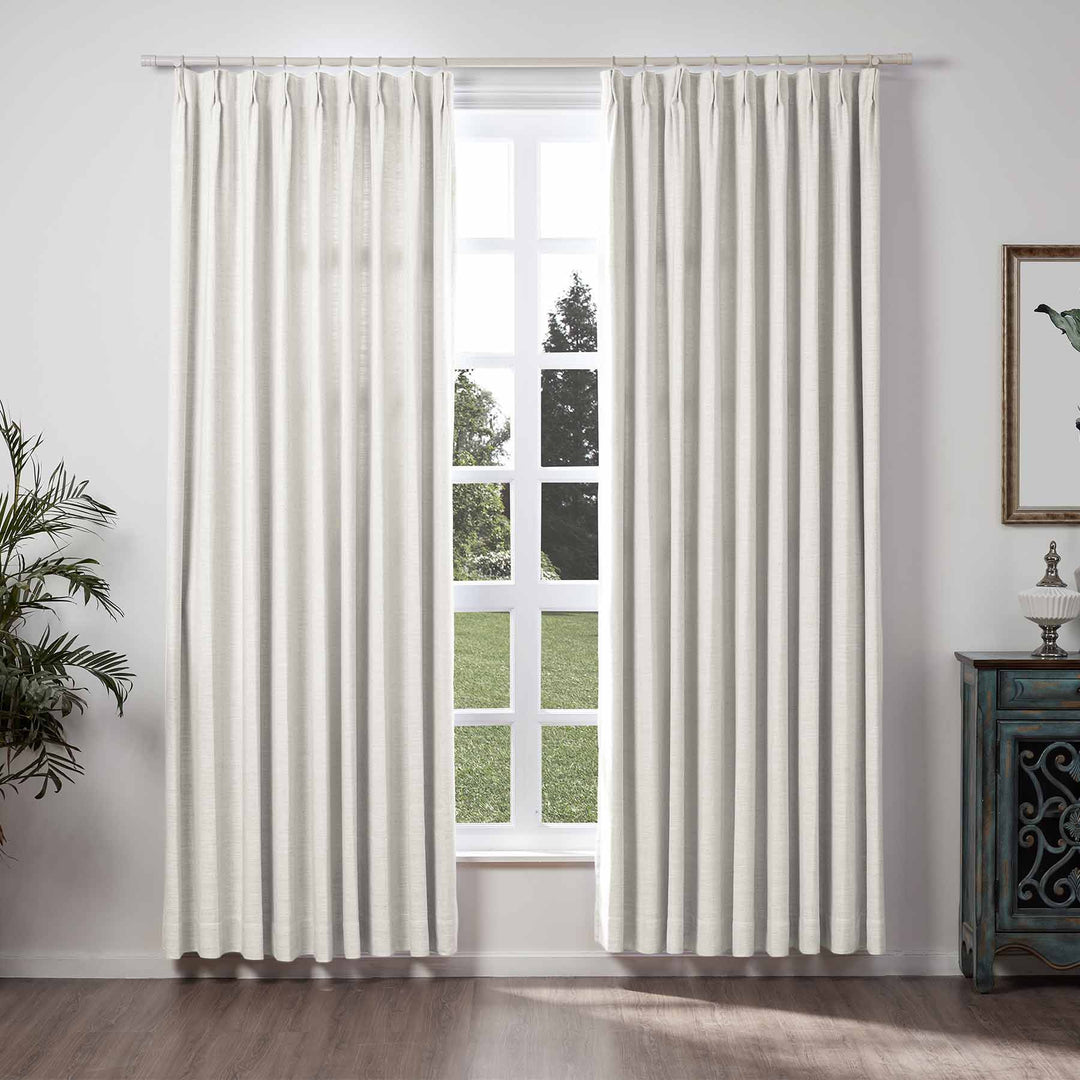 Lia Linen Curtains & Drapes Pleated