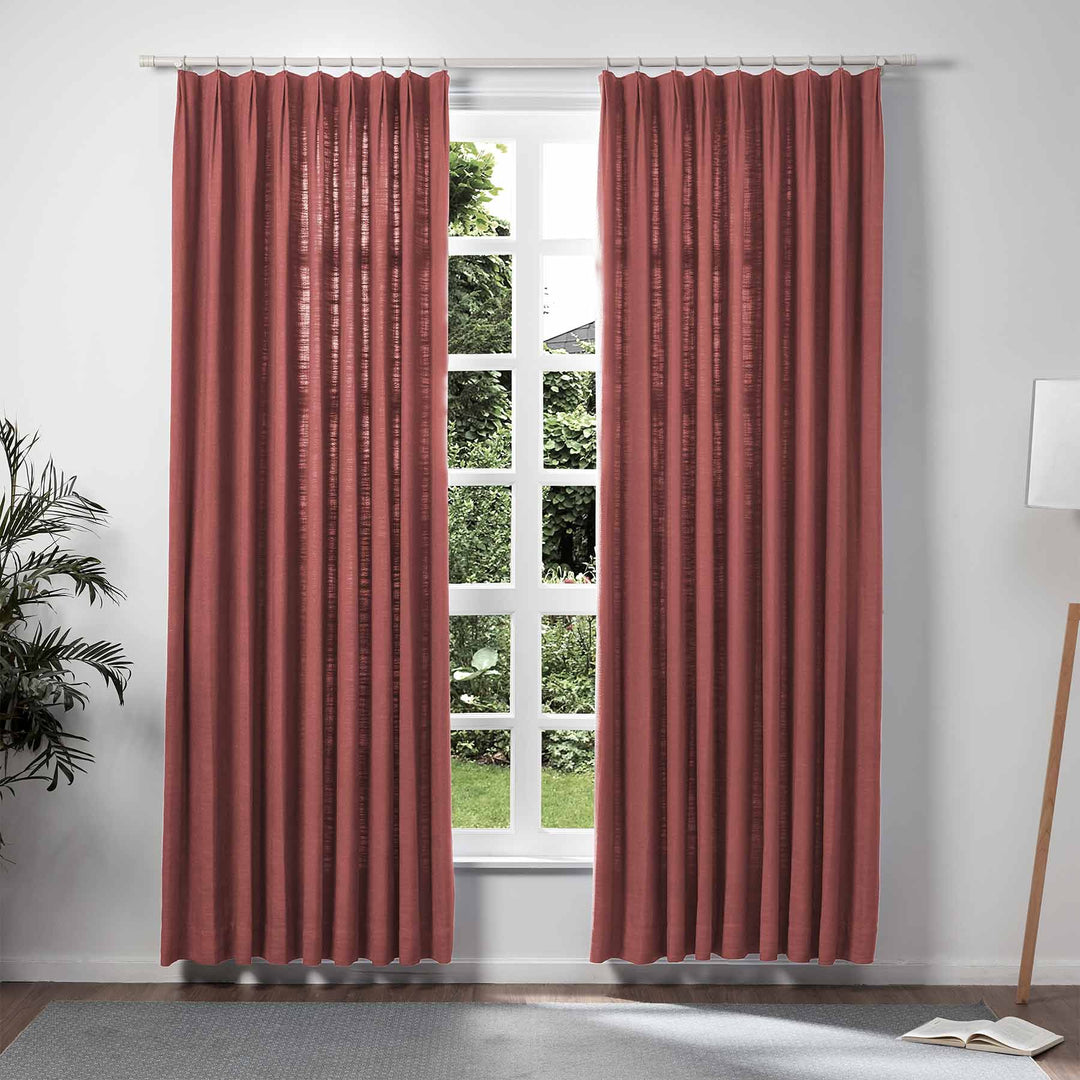 Lia Linen Curtains & Drapes Pleated