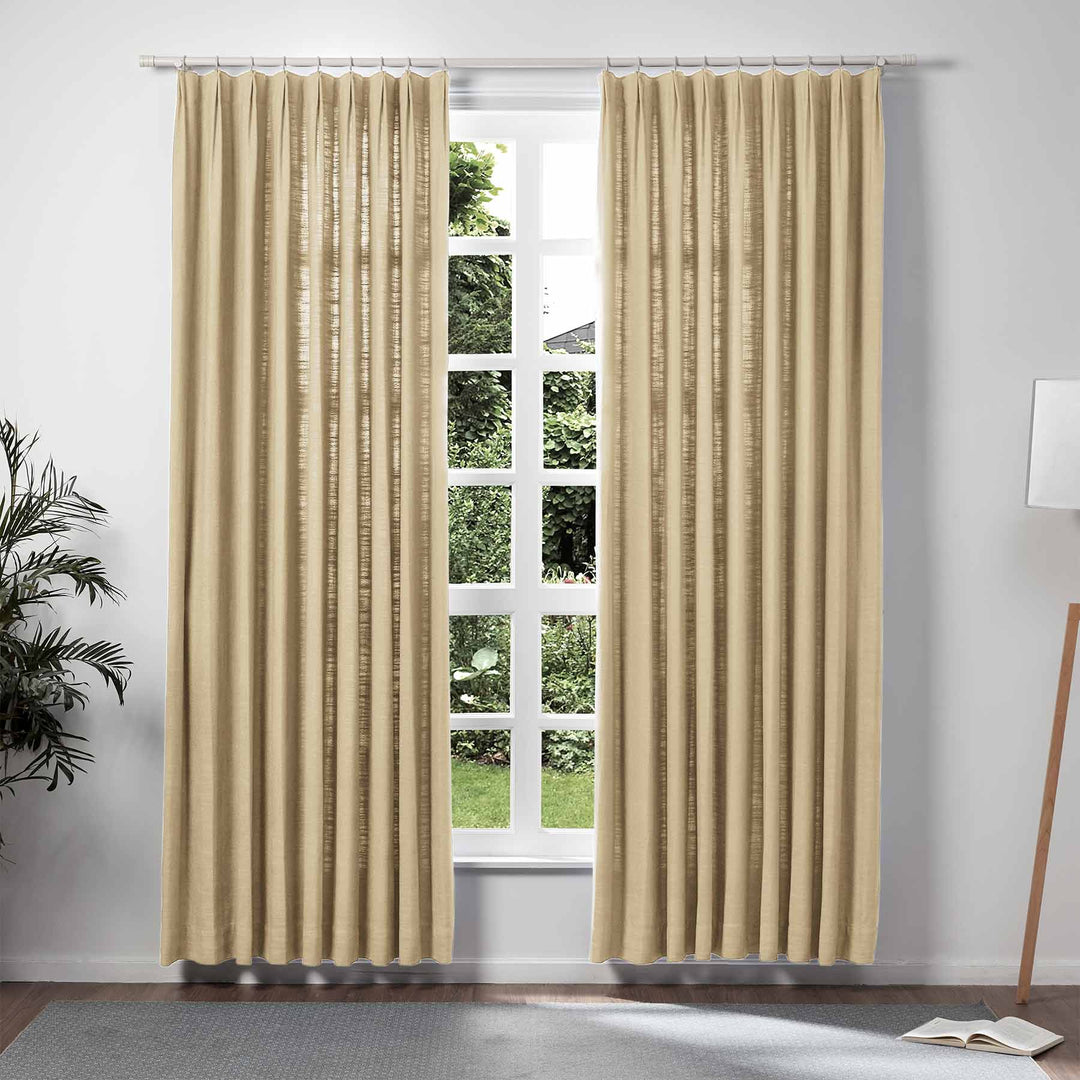 Lia Linen Curtains & Drapes Pleated