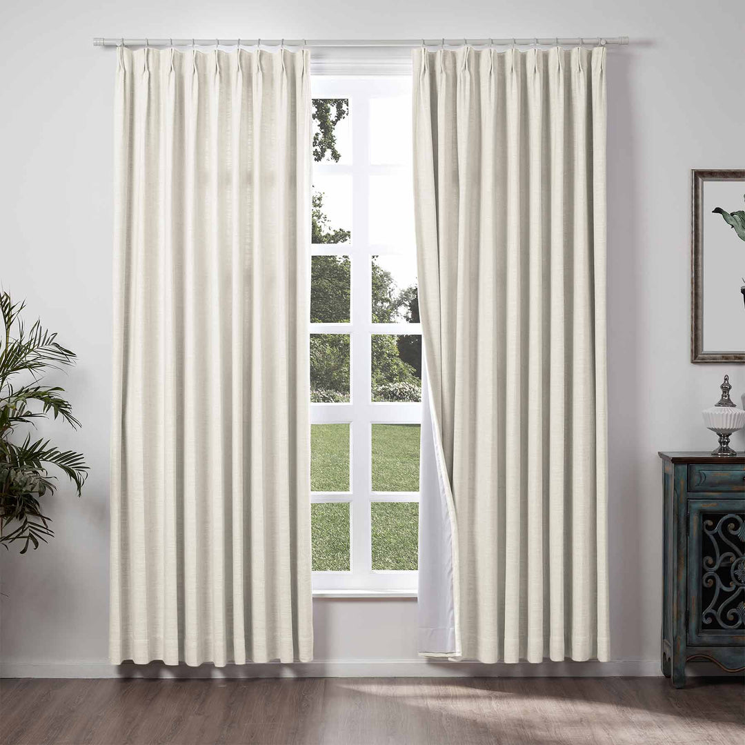 Lia Linen Curtains & Drapes Pleated