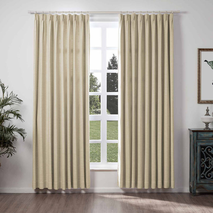 Lia Linen Curtains & Drapes Pleated