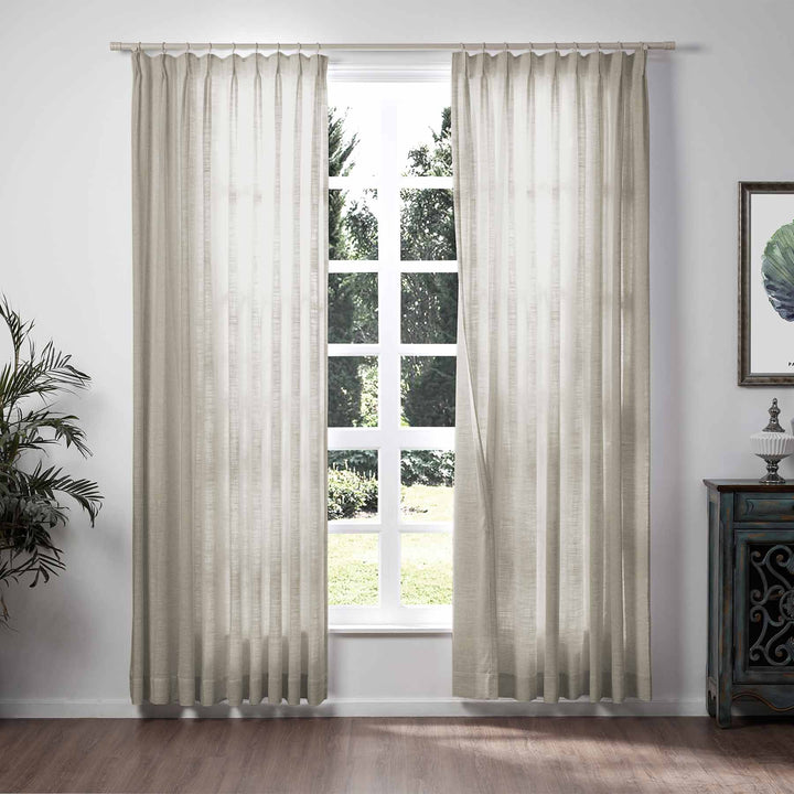 Lia Linen Curtains & Drapes Pleated