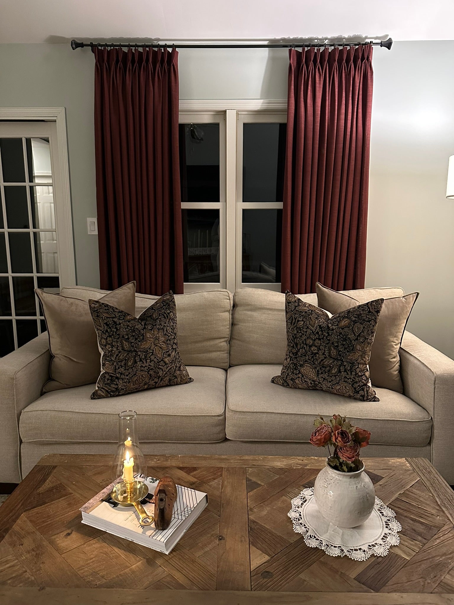 Lindy Cotton Blend Curtains & Drapes French Pleated
