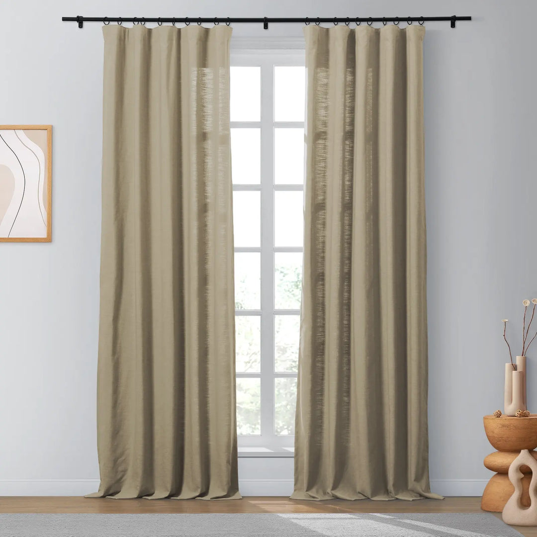 Lindy Cotton Blend Curtains & Drapes French Pleated