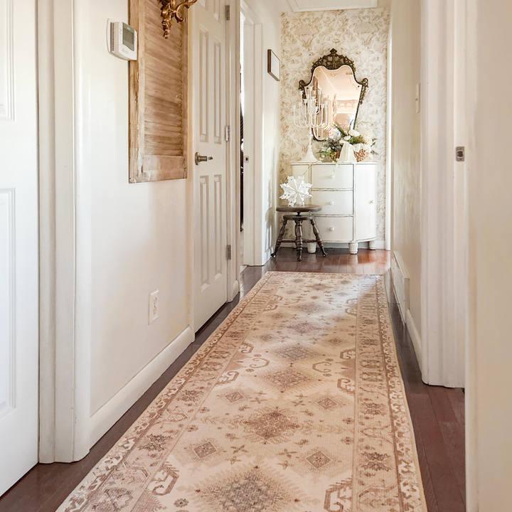 Owl Champagne Gold Printed Runner Rug