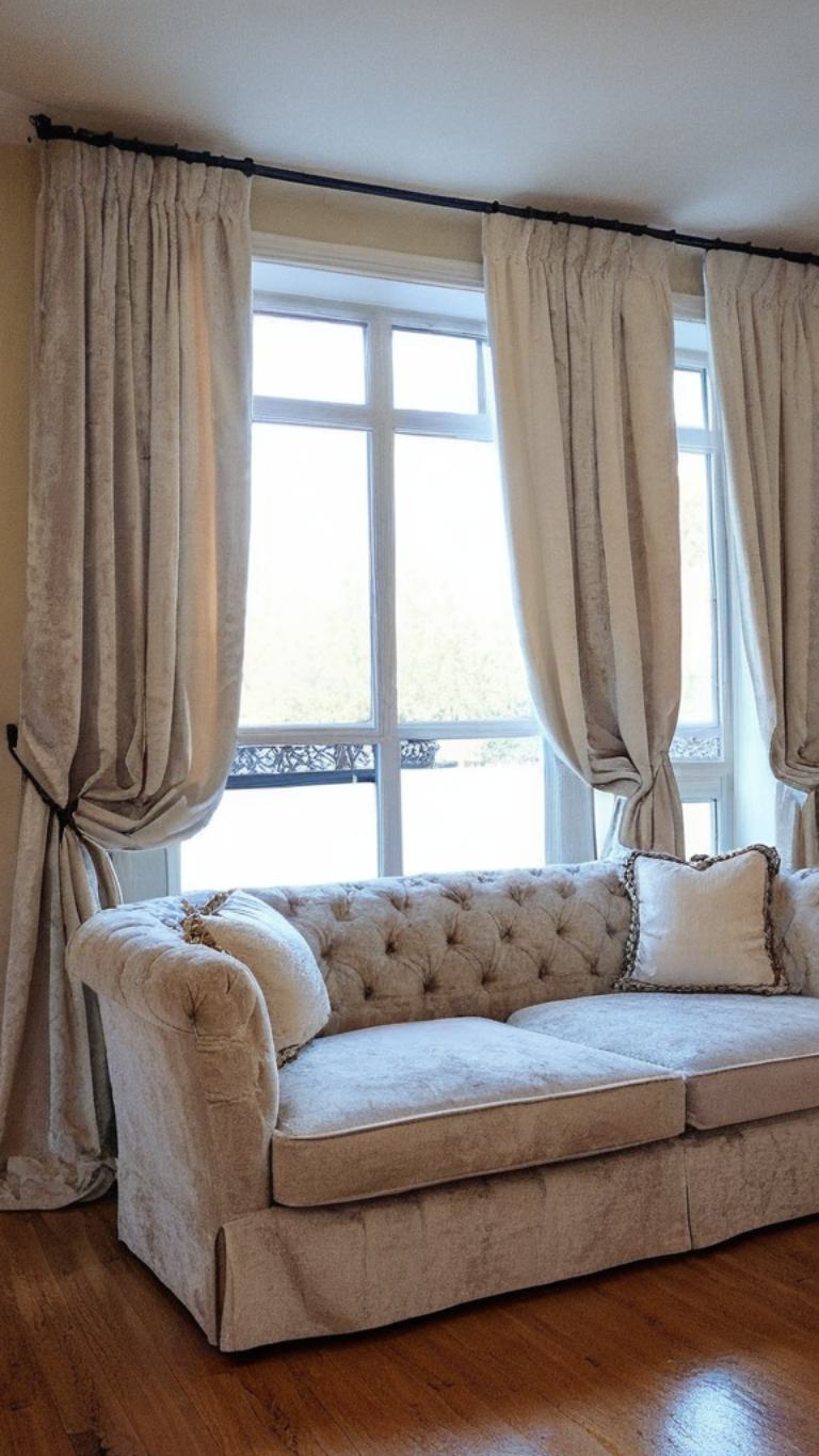 Birkin Velvet Curtains & Drapes Pleated