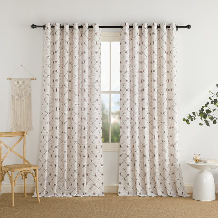 Sara Hayden Pattern Linen Blend Curtains & Drapes Grommet