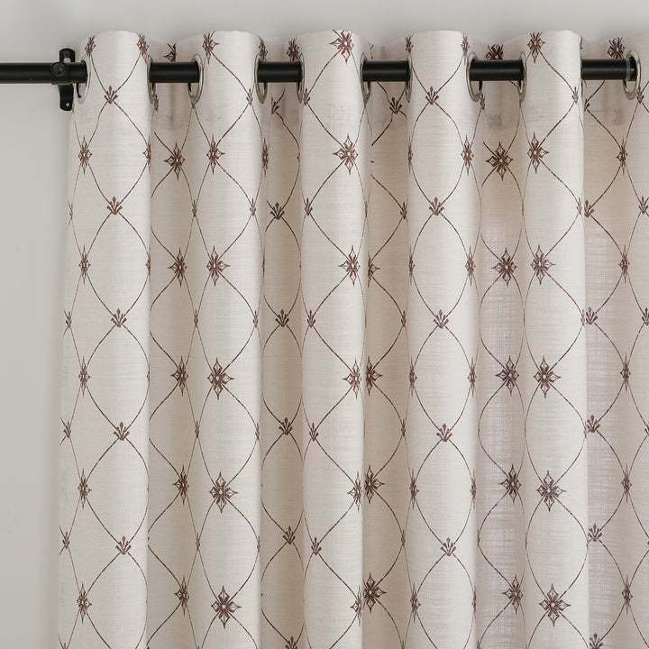 Sara Hayden Pattern Linen Blend Curtains & Drapes Grommet