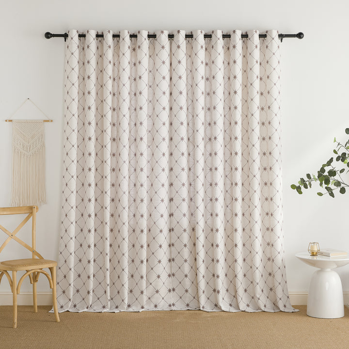 Sara Hayden Pattern Linen Blend Curtains & Drapes Grommet