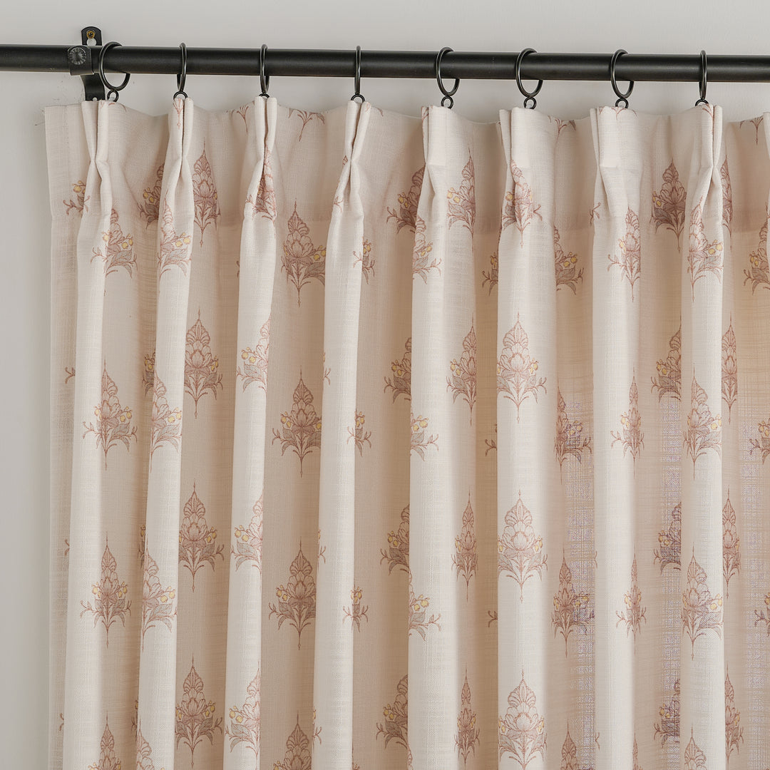 Sara Hayden Pattern Linen Blend Curtains & Drapes Pleated