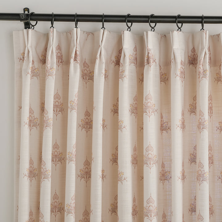 Sara Hayden Pattern Linen Blend Curtains & Drapes Pleated