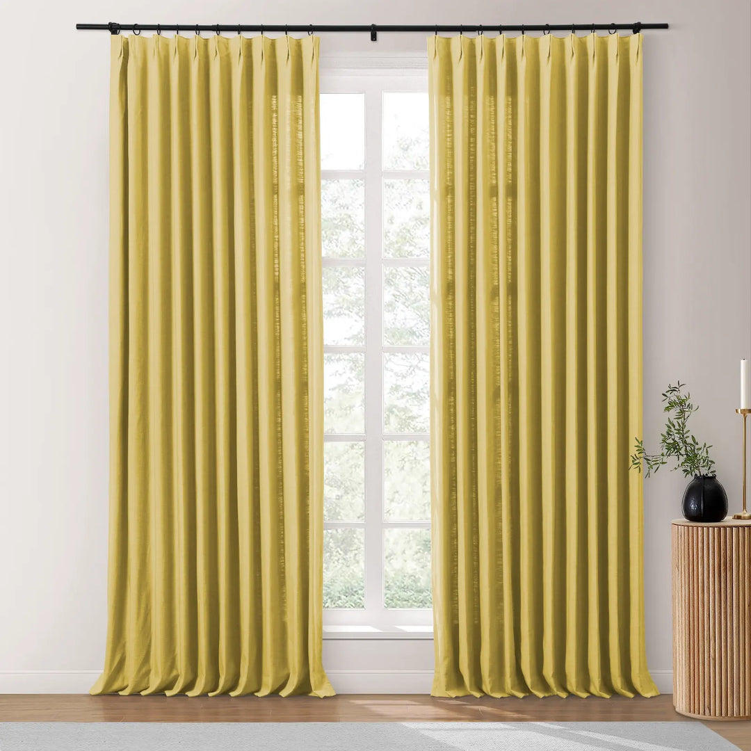 Lindy Cotton Blend Curtains & Drapes French Pleated