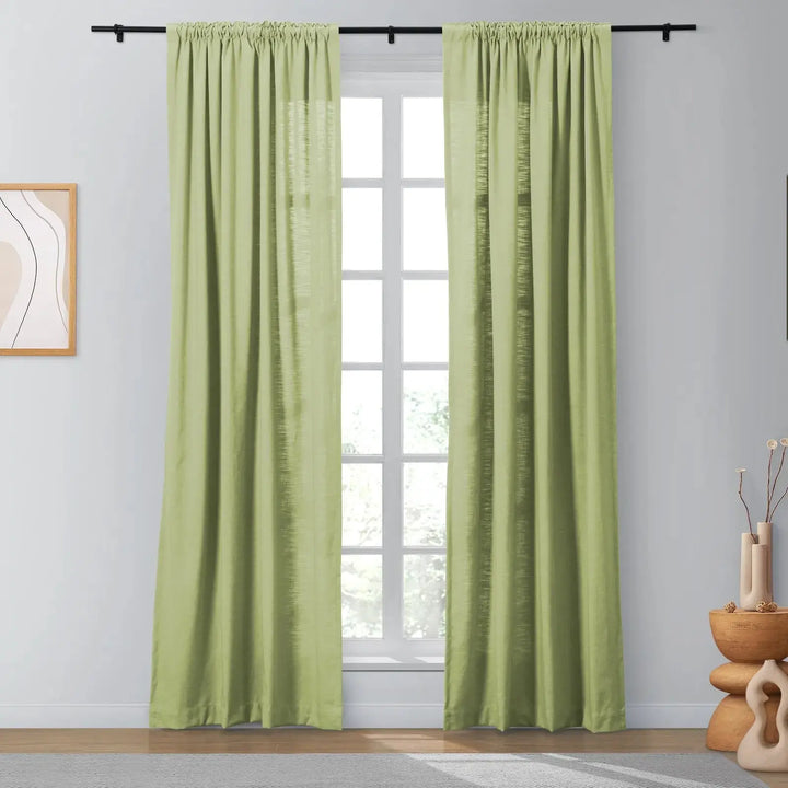 Lindy Cotton Blend Curtains & Drapes Soft Top