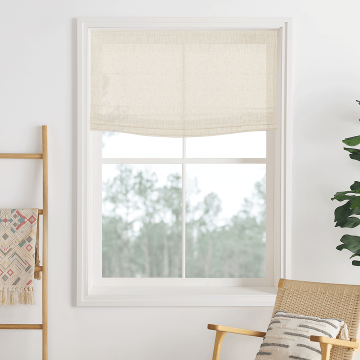 Belgian Linen Flax Roman Blinds & Shades | Flat Fold