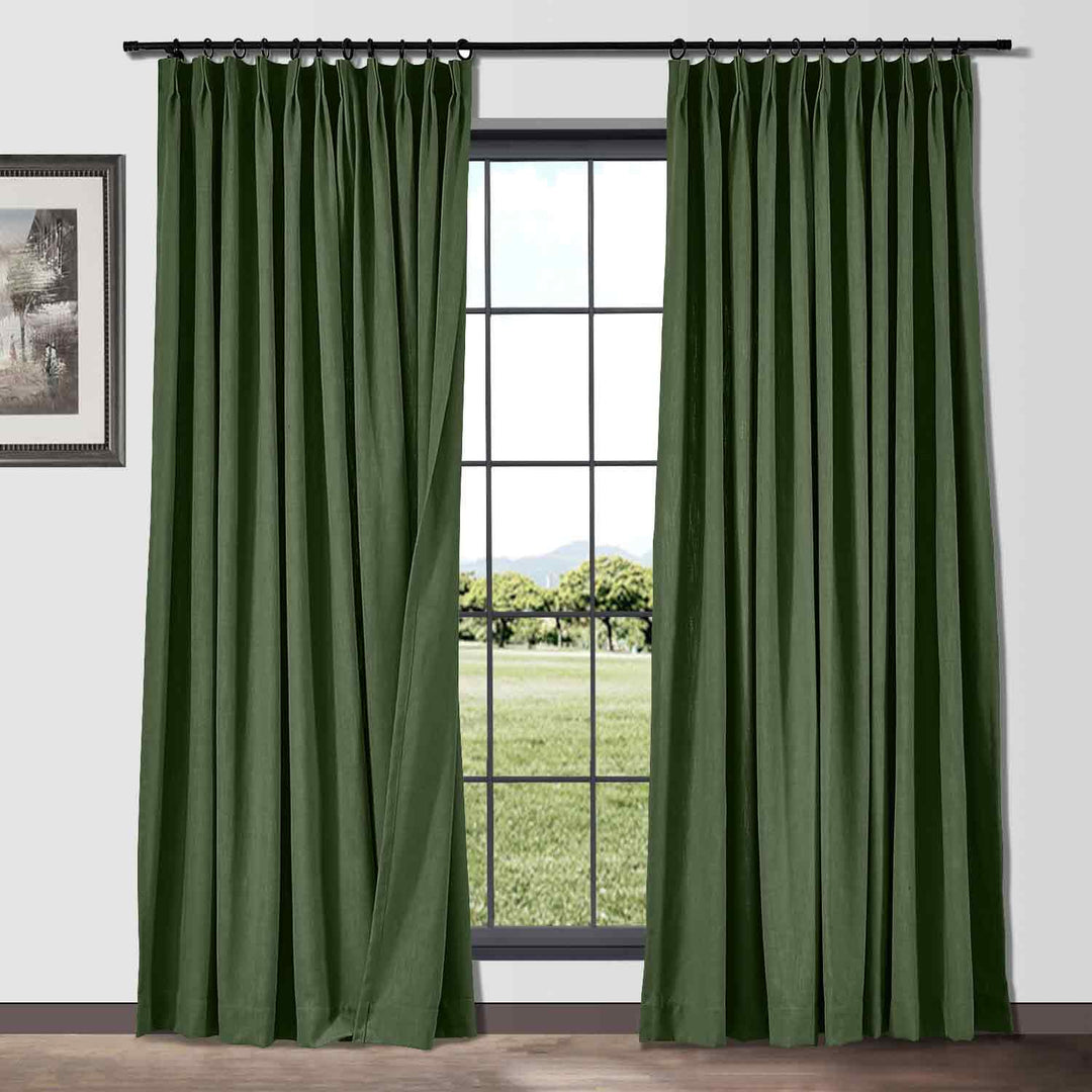 Lindy Cotton Blend Curtains & Drapes French Pleated