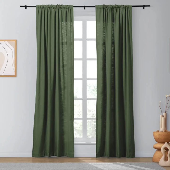 Lindy Cotton Blend Curtains & Drapes Soft Top