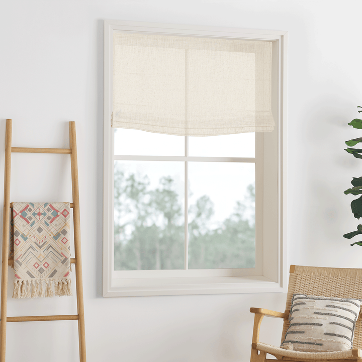 Belgian Linen Flax Roman Blinds & Shades | Flat Fold