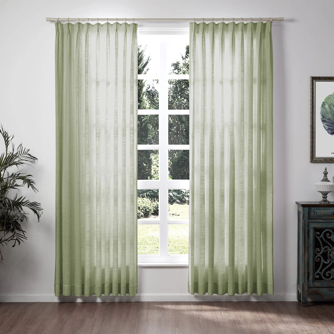 Lia Linen Curtains & Drapes Pleated