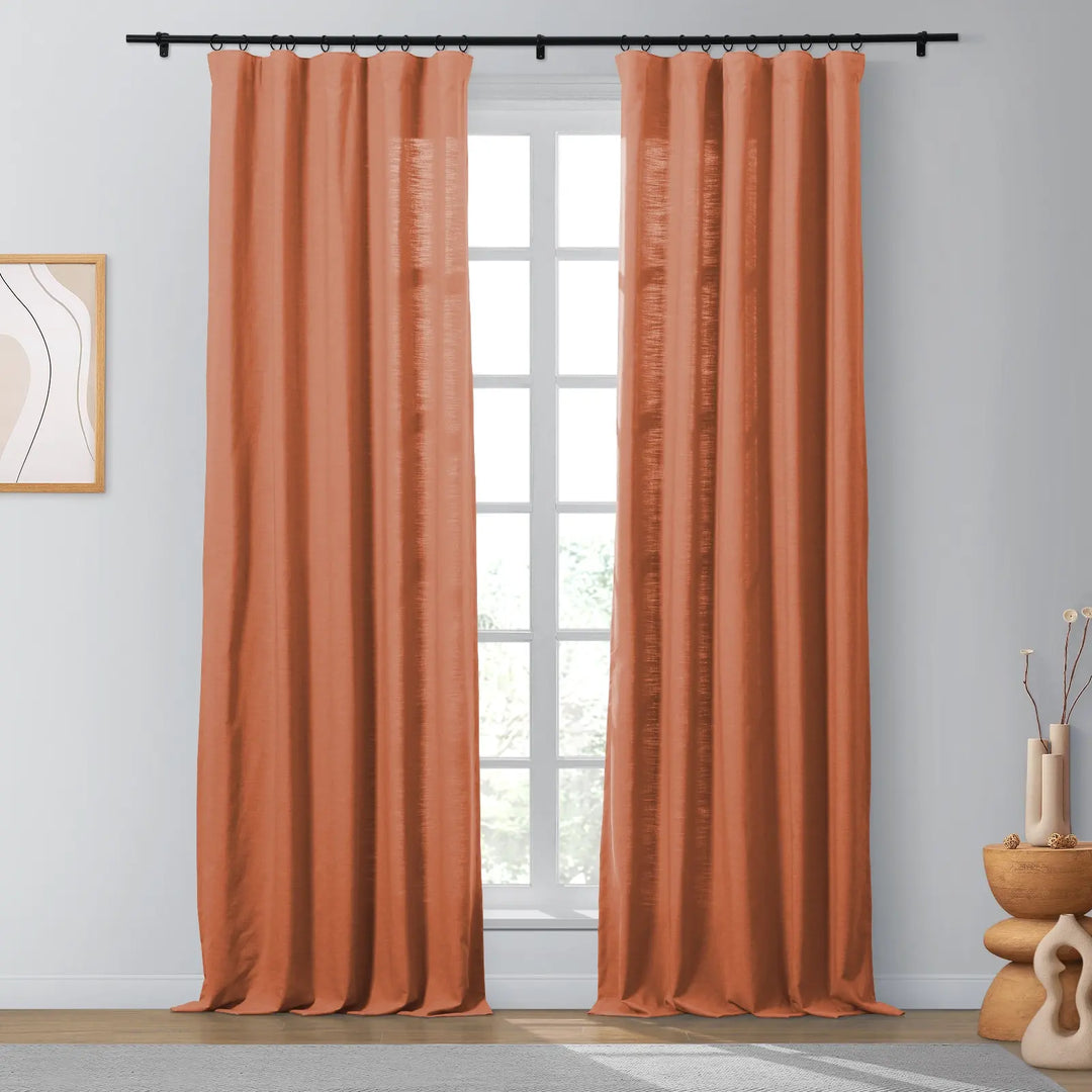 Lindy Cotton Blend Curtains & Drapes French Pleated