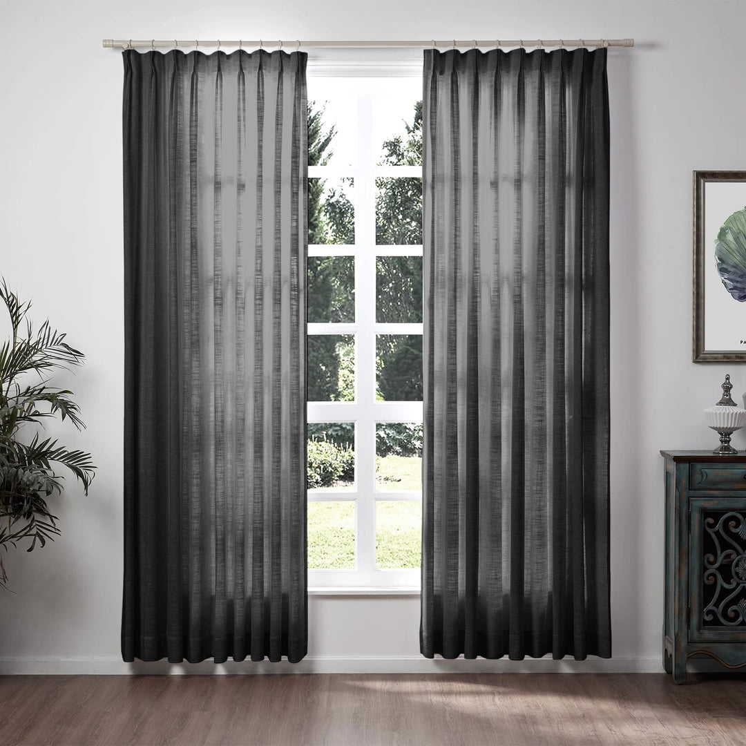 Lia Linen Curtains & Drapes Pleated