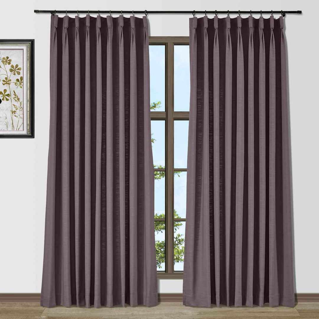 Lindy Cotton Blend Curtains & Drapes French Pleated