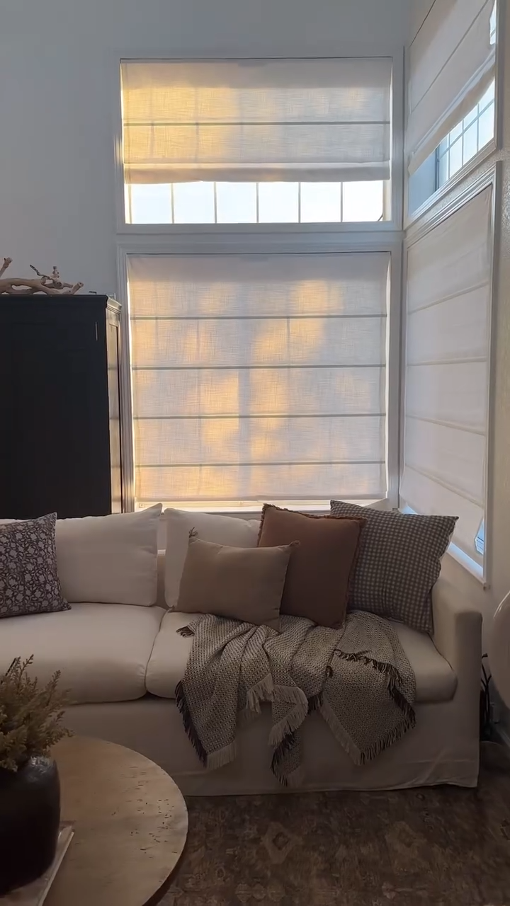 Kay Linen Roman Blinds & Shades | Flat Fold