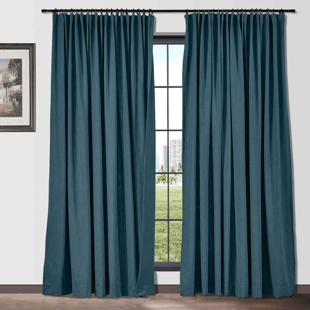 Lindy Cotton Blend Curtains & Drapes French Pleated