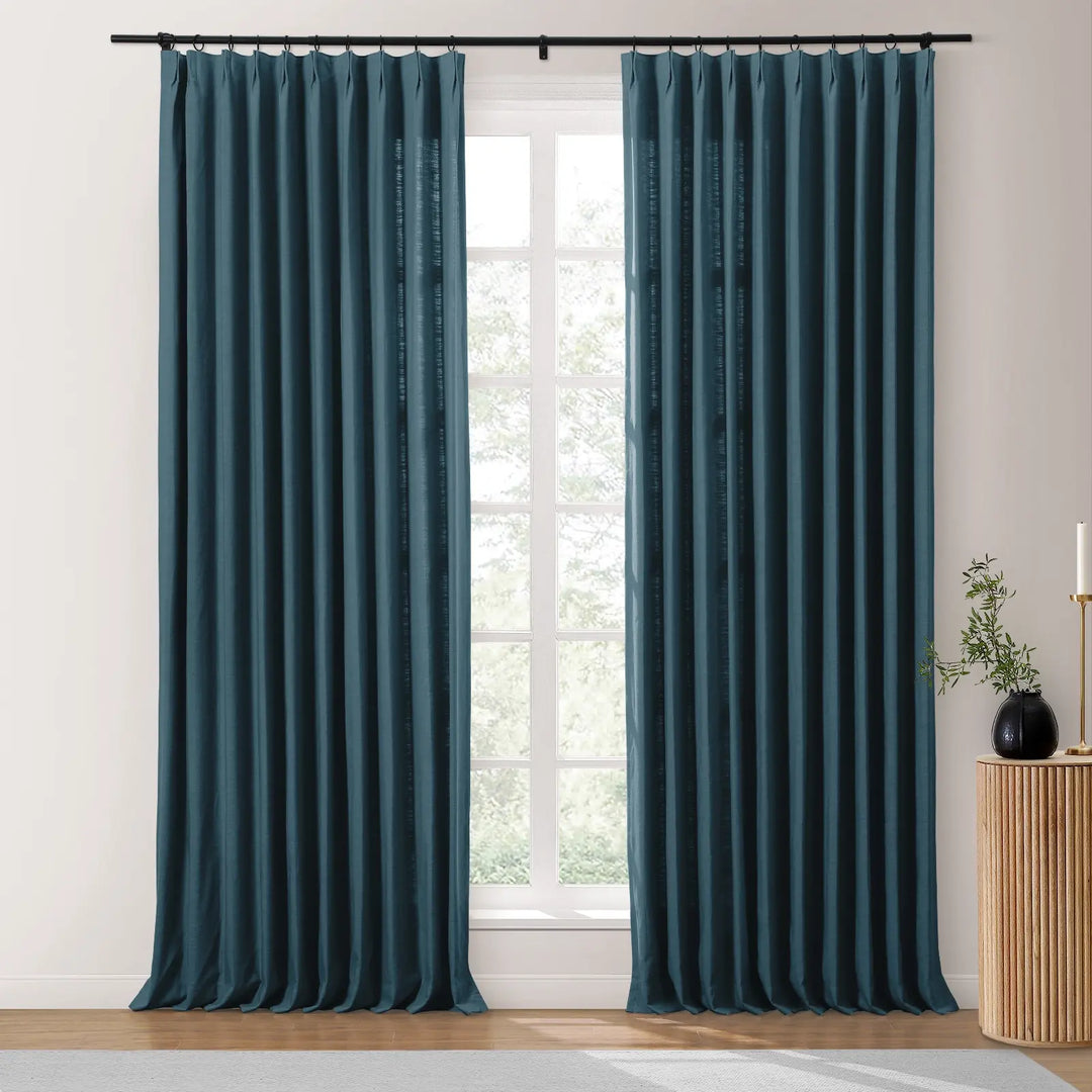 Lindy Cotton Blend Curtains & Drapes French Pleated