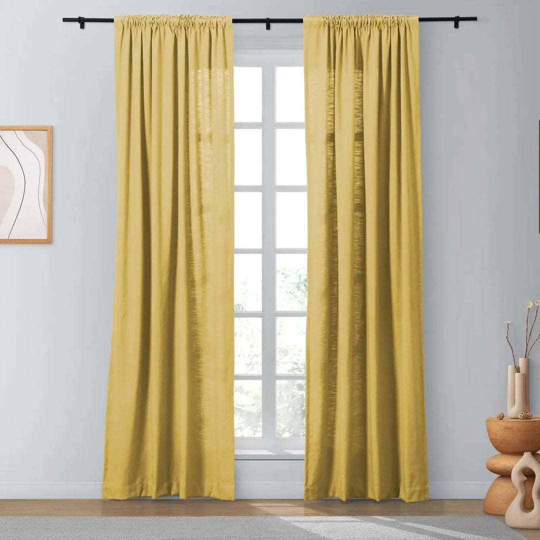 Lindy Cotton Blend Curtains & Drapes Soft Top