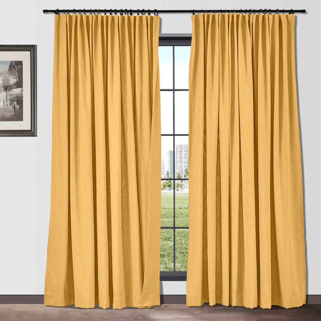 Lindy Cotton Blend Curtains & Drapes French Pleated