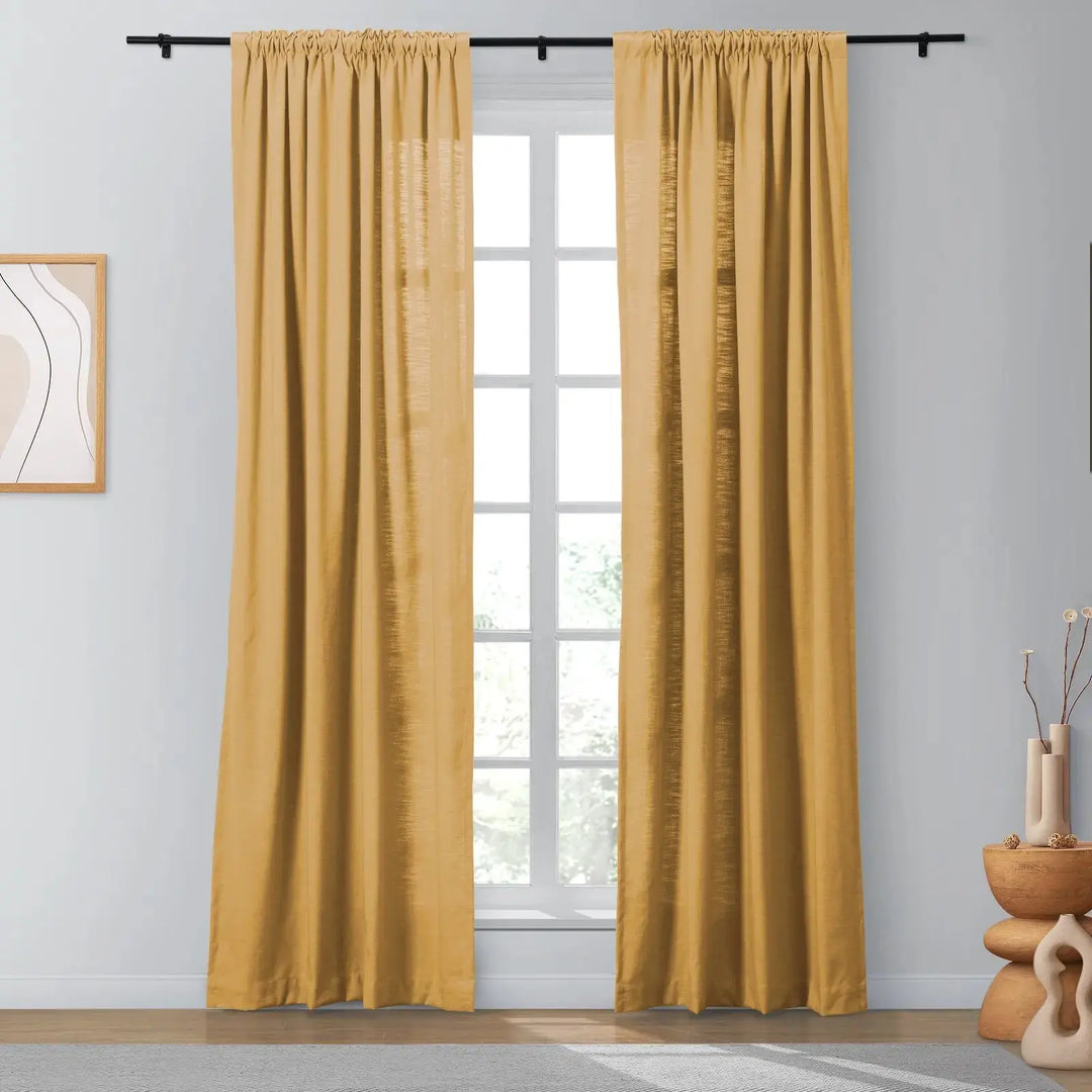 Lindy Cotton Blend Curtains & Drapes Soft Top