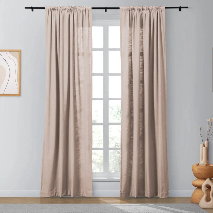 Lindy Cotton Blend Curtains & Drapes Soft Top